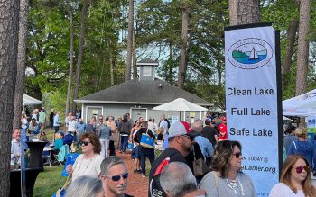 Lake Lanier Association members and guests outside at Gainesville Marina