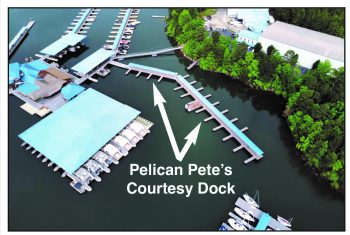 Aerial view of Pelican Pete's new courtesy dock