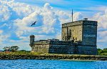 Blue sky with Old Fort Matanzas in foreground