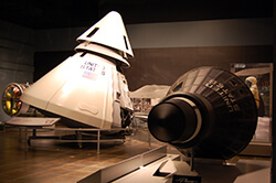 White and black space capsules.