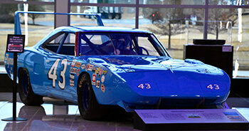 NASCAR legend Richard Petty's blue car, number 43 Plymouth