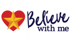Believe with Me logo - red heart with yellow star
