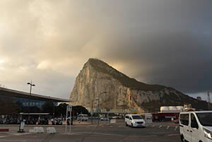 From parking lot, the Rock of Gibraltar.