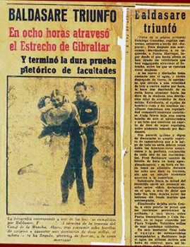Old copy of Spanish newspaper article about the event.