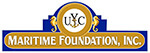 UYC blue and gold logo with UYC in the middle top, and Maritime Foundation, INC underneath.