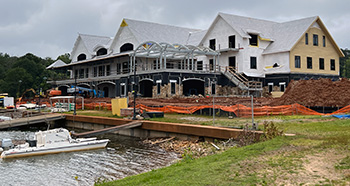 Back side of LLOP boathouse currently under construction.