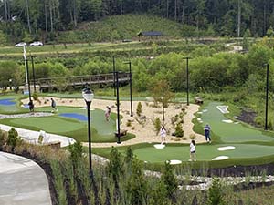 Overall view of the putt-putt golf course at Cumming City Center.