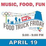 Food Truck Friday logo with April 19th date. 